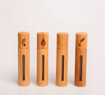 10/30Pcs Yeni Bambu Parfüm Boş Şişe Paslanmaz Topu Parfüm Hakkında Şişe Ahşap Şişe Petrol Rulo Aromaterapi Şişe Petrol Rulo 