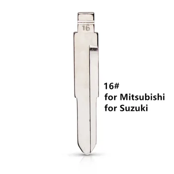 10 adet NO. 16 Yeni Metal Boş Kesilmemiş Flip KD Uzaktan itmeli anahtar Tipi #16 Mitsubishi Suzuki Alto için Araba Anahtarı Değiştirme