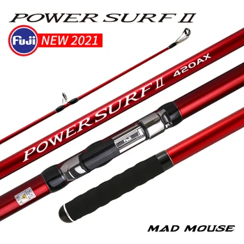 2021 YENİ Model MADMOUSE GÜÇ SÖRF II 4.20 M AX / BX Tam Fuji Parçaları 46T yüksek karbonlu 3 Bölümler Sörf Döküm Çubuklar Siyah / Kırmızı renk