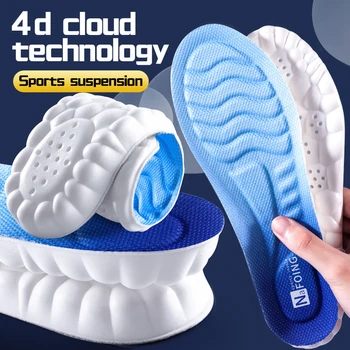 4D Bulut Teknolojisi Spor ayakkabı tabanlığı PU Taban Yumuşak Nefes Şok Emme Yastık Koşu Ortopedik Bakım Tabanlık