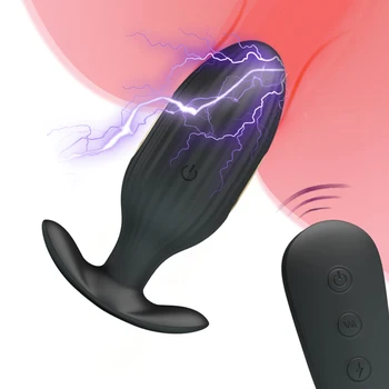 Elektrik Çarpması Anal Plug prostat titreşimli masaj aleti Kablosuz Uzaktan Kumanda Güçlü Stimülatörü Yapay Penis Yetişkin Seks Oyuncakları Çift İçin