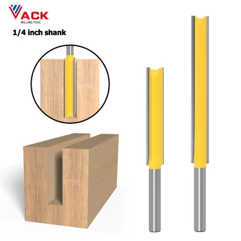 VACK 1/4 8mm Shank Uzun Düz Yönlendirici Bit ahşap freze Kesici 6.35 mm Düzeltici End Mill CNC Kesme Ağaç İşleme Araçları 50mm 76mm