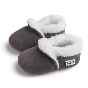 Yenidoğan Bebek Ilk Yürüyüşe Unisex Polar Bootie Kış Sıcak Yürüyor Beşik Ayakkabı Klasik Kat Çizmeler